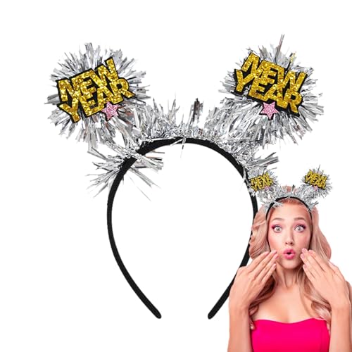 Frohes neues Jahr Haarband,Frohes neues Jahr Haarband 2025 - für Haarreifen - Haarband 2025 für Neujahrsfeiern Haarschmuck von Opilroyn