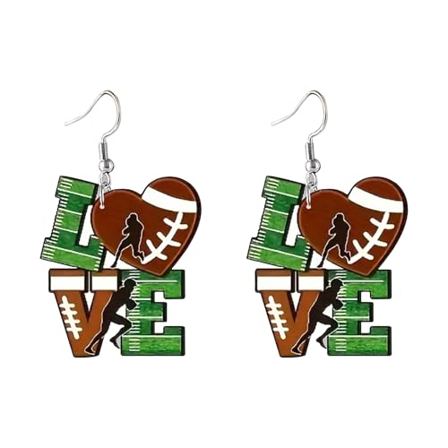 Fußball Ohrringe, Fußball Ohrhänger | Retro Hängende Ohrringe | Retro Ohrhänger mit Liebe zum Fußball | Dekorative Acryl Hängeohrringe für Frauen und Mädchen von Opilroyn