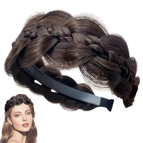 Geflochtene Haarbänder für Damen,Geflochtene Haarbänder | Breiter Zopf-Haarreif mit Zähnen - Twist Fishbone Head Hoop für Damen Styling-Kopfbedeckung von Opilroyn