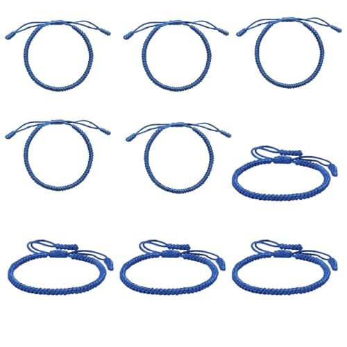 Geflochtenes Armband Für Damen - Geflochtenes Seilarmband, Blaue Stoffarmbänder, Blaues Stoff-Freundschaftsarmband, Modische Seilarmbänder, Handgemachte Kordelarmbänder von Opilroyn