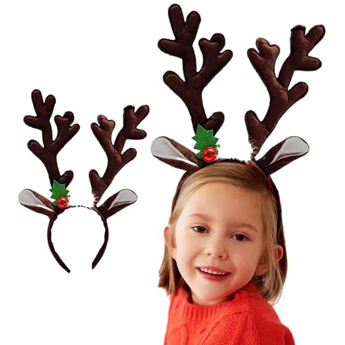Haarreif mit Rentiergeweih - Weihnachtlicher Haarreif mit Elchrentier, Weihnachts-Haarreif mit Rentier für Erwachsene - Weihnachts-Haarreif mit Rentiergeweih, Haarreif für Weihnachtsfeiern, von Opilroyn