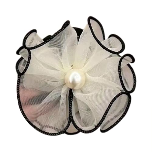 Haarspange in Blumenform, Haarklammer aus Netz, Haarspange in Blumenform, Blumenkrallenclip, rutschfeste Haarspangen für Frauen, Pferdeschwanz-Halter von Opilroyn