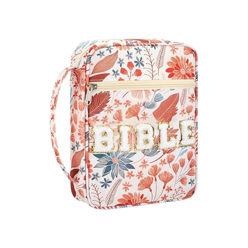 Holy Bible Cover Case | Spiritual Blessed Storage Organizer Book Dustproof Storage Bag Portable High Value Handbag Zipper Book Storage Bag, Aesthetic Zipper Pouch, Floral Bible Study Bag CarryingCase von Opilroyn