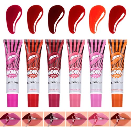 Matter Lippenstift abziehen, Lipgloss abziehen | 6 x langanhaltender wasserdichter Lipgloss – wasserdichter Make-up-Lipgloss für Frauen, abnehmbarer wasserdichter Lipgloss von Opilroyn