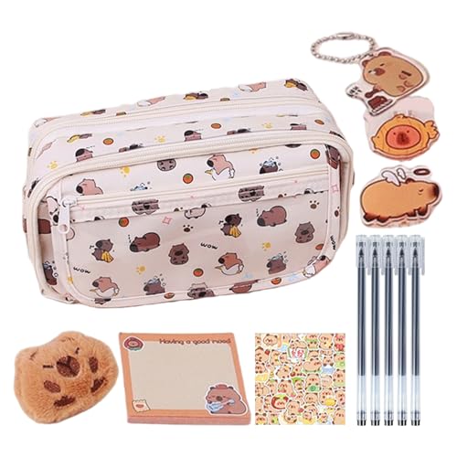 Opilroyn Capybara Schreibzubehör - Stifthalter Stationary Capibara | Stifthalter Aufkleber Gelstifte für Mädchen Grundschule Geschenk Klasse Zuhause Weihnachten Festival von Opilroyn