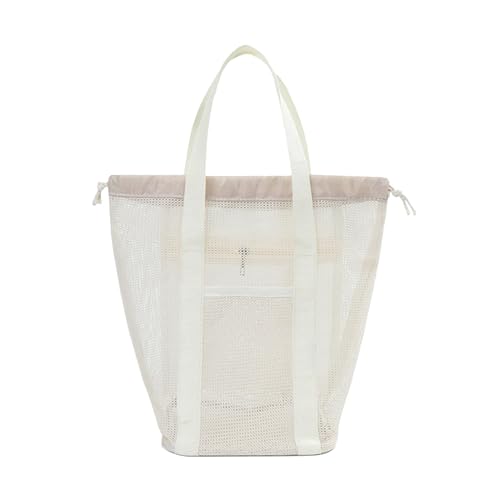 Opilroyn Kleine Strandtasche | Große Strandtasche für Damen, leicht, für Fitnessstudio, Reisen und Pool, mit Taschen für Spielzeug, Kleidung und Sonnencreme, Creme Color Creme, riferimento alla von Opilroyn