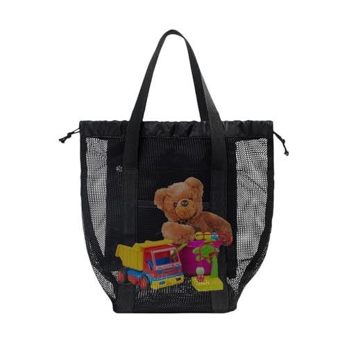 Opilroyn Kleine Strandtasche | Große Strandtasche für Damen, leicht, für Fitnessstudio, Reisen und Pool, mit Taschen für Spielzeug, Kleidung und Sonnencreme, Schwarz , riferimento alla von Opilroyn