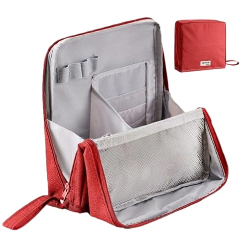 Opilroyn Reise-Make-up-Tasche | Organizer mit großer Kapazität wasserdicht | für Beauty-Tools für Salbe Lippen Sonnenschutz Lidschatten Foundation Haarspray, Rotwein, riferimento alla descrizione von Opilroyn