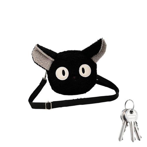 Pelzige Umhängetasche,Flauschige Umhängetasche - Fuzzy Taschen für Damen | Umhängetasche aus weichem Plüsch in Cartoon-Form, niedliche Umhängetasche für Damen, Herbst Inver, Schwarz , riferimento von Opilroyn
