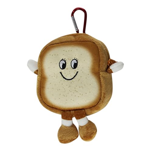 Plüsch Geldbörse - Cartoon Toast Burger Schlüsselanhänger | Geldbörse mit Reißverschluss und Schlüsselring | Kleine Plüschtasche für Münzen, Kopfhörer und Schlüssel, Tasche, Toast Buns, von Opilroyn