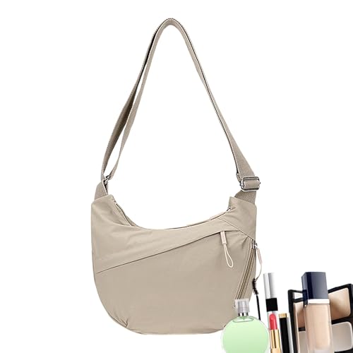 Umhängetasche aus Nylon für Damen, leichte Umhängetasche für Damen, verstellbare Umhängetasche aus Nylon, Umhängetasche - Hobo Halbmondtasche mit mehreren Taschen mit kleinen Taschen für Damen für von Opilroyn