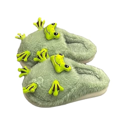 Warme Frosch-Hausschuhe – warme Hausschuhe für Damen, bequeme Hausschuhe für den Innenbereich – Frosch-Hausschuhe für den Innenbereich, Slip, Winterschuhe, flauschige Hausschuhe, mehrfarbig, 36/41 EU Warme Frosch-Hausschuhe – warme Hausschuhe für Damen, bequeme Hausschuhe für den Innenbereich – Frosch-Hausschuhe für den Innenbereich, Slip, Winterschuhe, flauschige Hausschuhe, mehrfarbig, 36/41 EU von Opilroyn