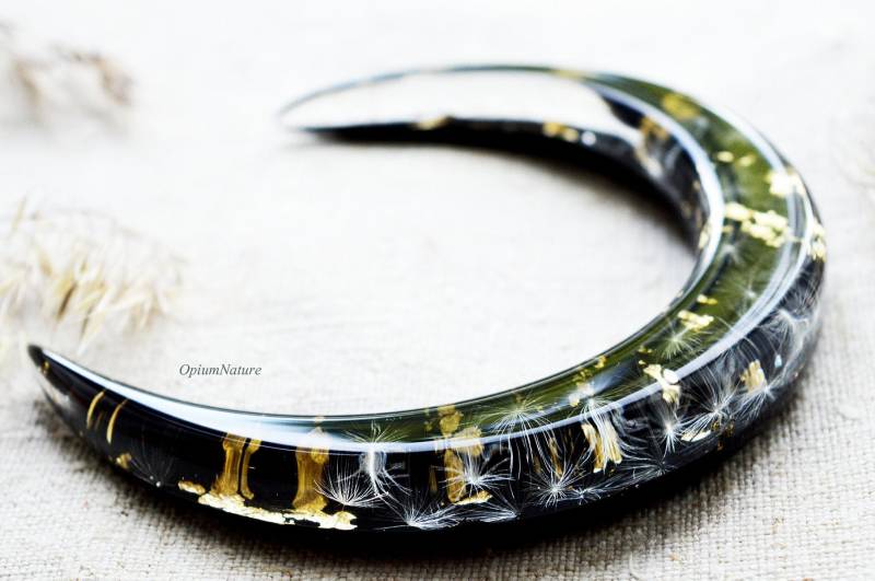 Löwenzahn Samen Mond Haarstab Goldflocken Haarstab Aus Kunstharz von OpiumNature