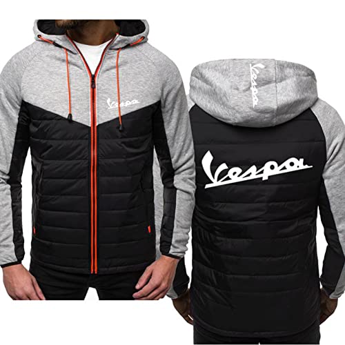 Opjsdxz Herren Hoodie für Vespa Print Jacke Frühling Herbst Mode Casual Sweatshirts Strickjacke Reißverschluss Kapuzenmantel-C||XXL von Opjsdxz