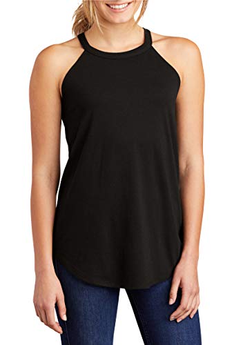 Damen Workout Tank Tops hoher Kragen lockere Passform Yoga Top ärmellos Shirts Kleidung - Schwarz - Klein von Opna