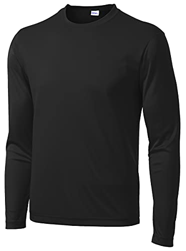 Opna Herren-Langarmshirt, feuchtigkeitsableitend, athletisch - Schwarz - Groß von Opna