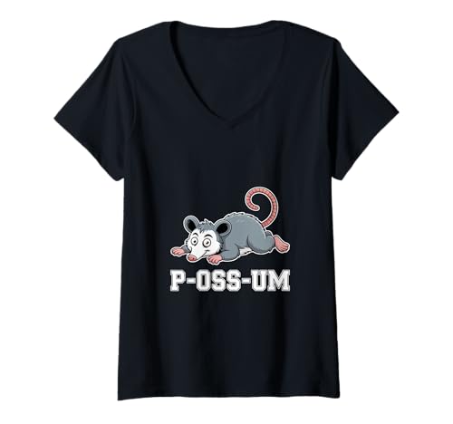 Damen P-OSS-UM Lustiges Opossum Wortspiel Tierhumor T-Shirt mit V-Ausschnitt Damen P-OSS-UM Lustiges Opossum Wortspiel Tierhumor T-Shirt mit V-Ausschnitt von Opossum Humor Wortspiel Tierwitz Für Tierliebhaber