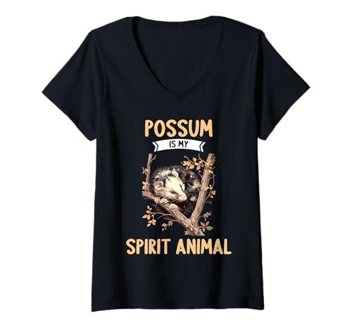 Damen Opossums Opossum T-Shirt mit V-Ausschnitt Damen Opossums Opossum T-Shirt mit V-Ausschnitt von Opossums Opossum Tier Shop