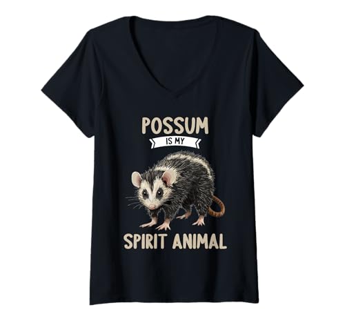 Damen Opossums Opossum T-Shirt mit V-Ausschnitt Damen Opossums Opossum T-Shirt mit V-Ausschnitt von Opossums Opossum Tier Shop