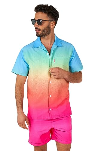 OppoSuits 2-teiliges Hawaii Sommer-Set für Herren - Sommer-Bademode - Inklusive Kurzarm-Hemd mit Knöpfen und Shorts von OppoSuits