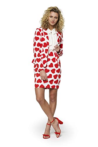 OppoSuits - Queen of Hearts - Verrückter Anzug mit lustigen Drucken für Frauen - Komplettes Set: Jacke und Rock von OppoSuits