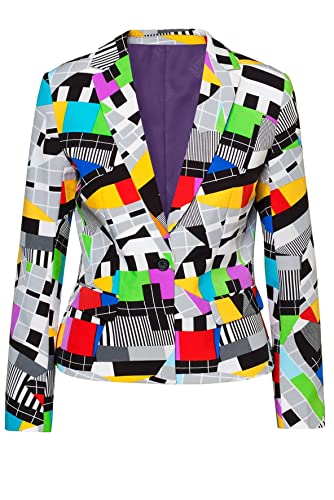 OppoSuits Damen Miss Testival Blazer - Partyanzug - Halloween und Parties - Stylische, Hochwertige Jacke - Mehrfarbig von OppoSuits