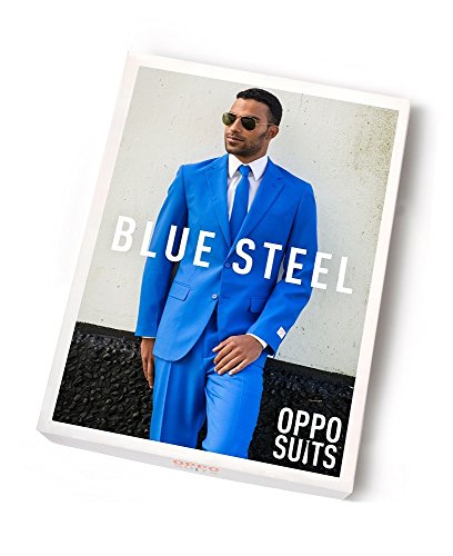 OppoSuits Designer Party Anzug Blue Steel für Herren Gr. 58 von OppoSuits