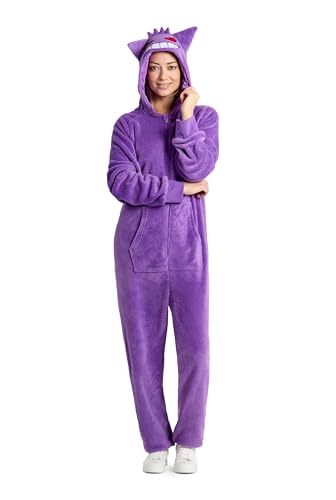 OppoSuits Erwachsene Unisex Gengar Onesie - Pokémon Schlafanzug - Lose Passform - Inklusive Taschen - Lila von OppoSuits