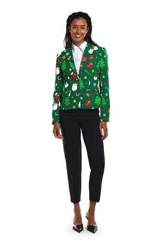 OppoSuits Festlicher Grüner Damen-Blazer - Weihnachtsoutfit - Stilvolle, Hochwertige Jacke - Grün von OppoSuits