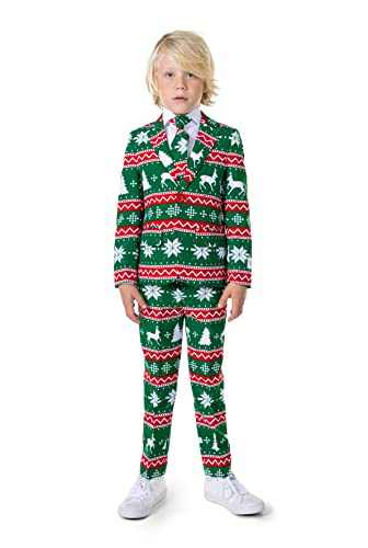OppoSuits Festlicher Grüner Weihnachtsanzug für Jungen - Weihnachtsfeier-Outfit - Inklusive Blazer, Hose und Krawatte - Grün von OppoSuits