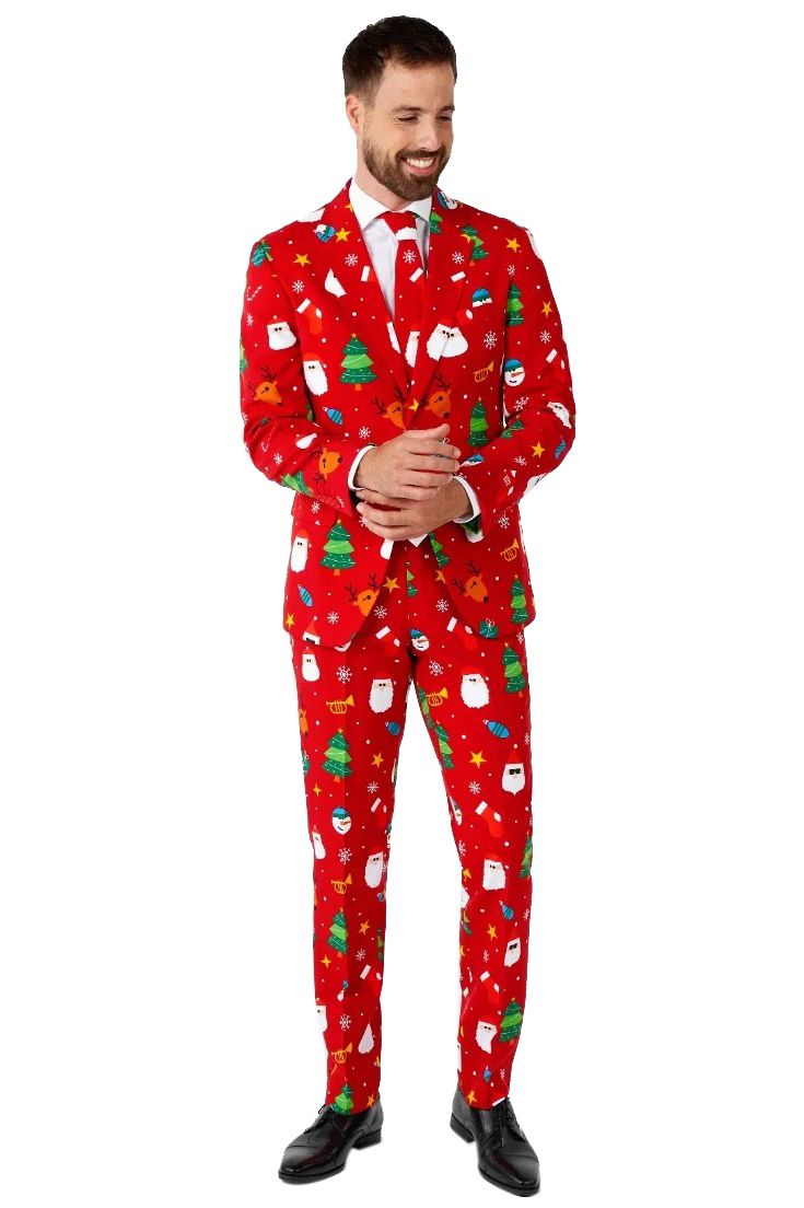 OppoSuits Festlichkeit Rot Kostüm - Größe 48 von OppoSuits