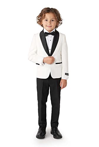OppoSuits Formelles Outfit für Jungen - Premium Tuxedo Anzug - Tailliertes Outfit - Weiß und Schwarz - Inklusive Blazer, Hose und Fliege von OppoSuits