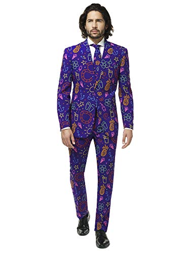 OppoSuits Herren Opposuits Crazy Prom Suits For Men – Doodle Dude Comes With Jacket, Pants And Tie in Funny Designs Herrenanzug, Doodle Dude, 50 EU von OppoSuits