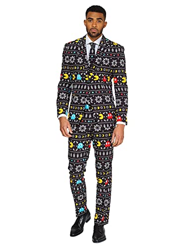 OppoSuits Weihnachtsanzüge für Herren – Besteht aus Sakko, Hose und Krawatte, Pac-Man, 54 EU von OppoSuits