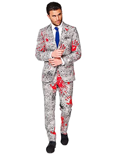 OppoSuits Herren Opposuits Halloween Suit For Men in Creepy And Stylish Print Anzug, Zombiac, 52 EU von OppoSuits