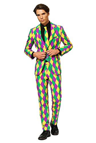 OppoSuits Lustige Abschlussball Anzüge für Herren - Komplettes Set: Jackett, Hose und Krawatte, Harleking, 50 von OppoSuits