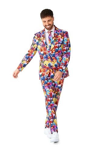 OppoSuits Herren Sesamstraße™ Anzug - Offizieller Anzug - Slim Fit - inklusive Blazer, Hose und Krawatte - Multicolor von OppoSuits