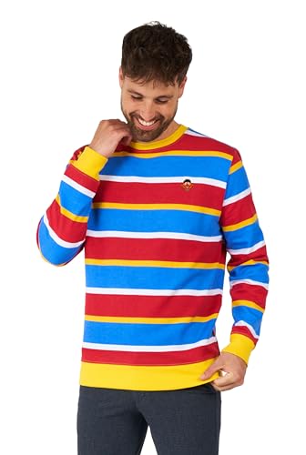 OppoSuits Herren Sesamstraße Pullover - Offizieller Ernie™ Pullover - Slim Fit - Pullover Sweatshirt - Multicolor - Langarm - Rundhalsausschnitt von OppoSuits
