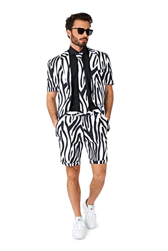 OppoSuits Herren Sommer Zazzy Zebra Anzug - Perfekt für den Sommer - Tropische Partys - Inklusive Blazer, Shorts und Krawatte - Schwarz - Größe US 38 OppoSuits Herren Sommer Zazzy Zebra Anzug - Perfekt für den Sommer - Tropische Partys - Inklusive Blazer, Shorts und Krawatte - Schwarz - Größe US 38 von OppoSuits