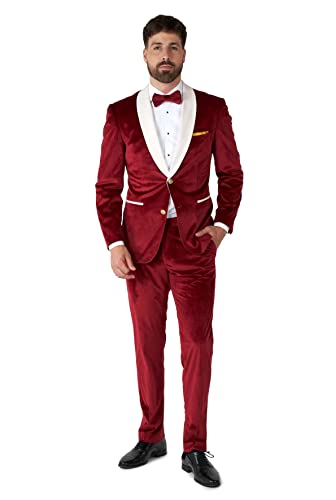 OppoSuits Herren-Weihnachts-Smoking - Weihnachts-Outfit aus Samt - Tailliertes Outfit - Inklusive Blazer, Hose und Fliege von OppoSuits