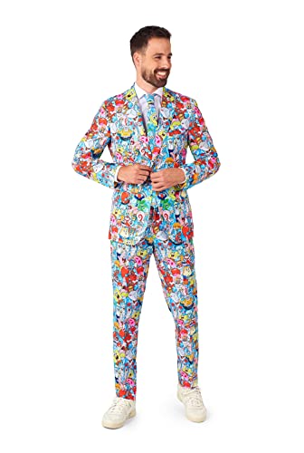 OppoSuits Herrenanzug - Lizenzierte Spongebob Nickelodeon-Kleidung - Mehrfarbig - Party-Outfit von OppoSuits