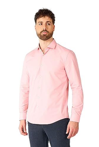 OppoSuits Herrenhemd - Langärmliges Lush Blush Dress Shirt - Pastell Hellrosa - Formelle Kleidung von OppoSuits