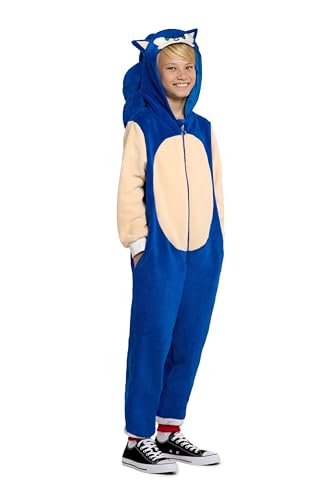 OppoSuits Kinder EIN Stück Pyjama - Sonic Strampler - Sonic The Hedgehog Onesie - Blau von OppoSuits