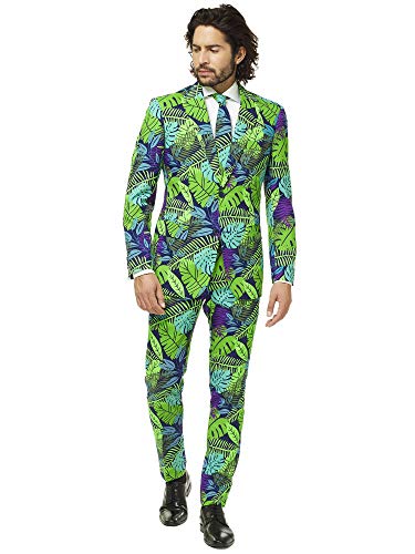 OppoSuits Lustige Verrückt Abschlussball Anzüge für Herren - Komplettes Set: Jackett, Hose und Krawatte,Grün,48 von OppoSuits