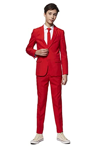 OppoSuits Lustige Verrückt Anzüge für Jungen 10 - 16 Jahre alt - Kommt mit Jacke, Hose und Krawatte Red Devil 158/164 EU (14Y) von OppoSuits