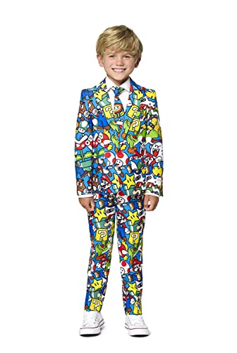 OppoSuits Jungen-Super-Mario-Anzug - Nintendo-Outfit - Inklusive Blazer, Hose und Krawatte - Mehrfarbig - Größe 6 Jahre von OppoSuits