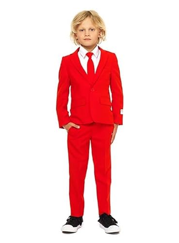 OppoSuits Lustige Verrückt Anzüge für Jungen 2-8 Jahre alt - Kommt mit Jacke, Hose und Krawatte Red Devil - 8 Jahre von OppoSuits
