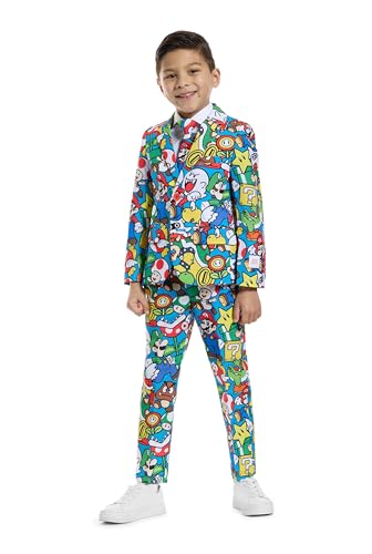 OppoSuits Jungen-Super-Mario-Anzug - Nintendo-Outfit - Inklusive Blazer, Hose und Krawatte - Mehrfarbig von OppoSuits