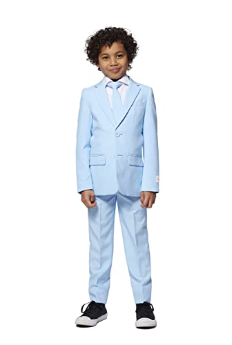 OppoSuits Cool Blue Einfarbiger Anzug für Jungen - Abschlussball- und Hochzeitsfeier-Outfit - einschließlich Blazer, Hose und Krawatte - Blau von OppoSuits