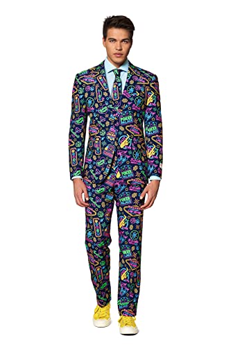 OppoSuits Lustiger Casino-Partyanzug für Herren - Mr. Vegas - Komplette Las Vegas-Kostüme mit Jacke, Hose und Krawatte - Größe EU 50 von OppoSuits
